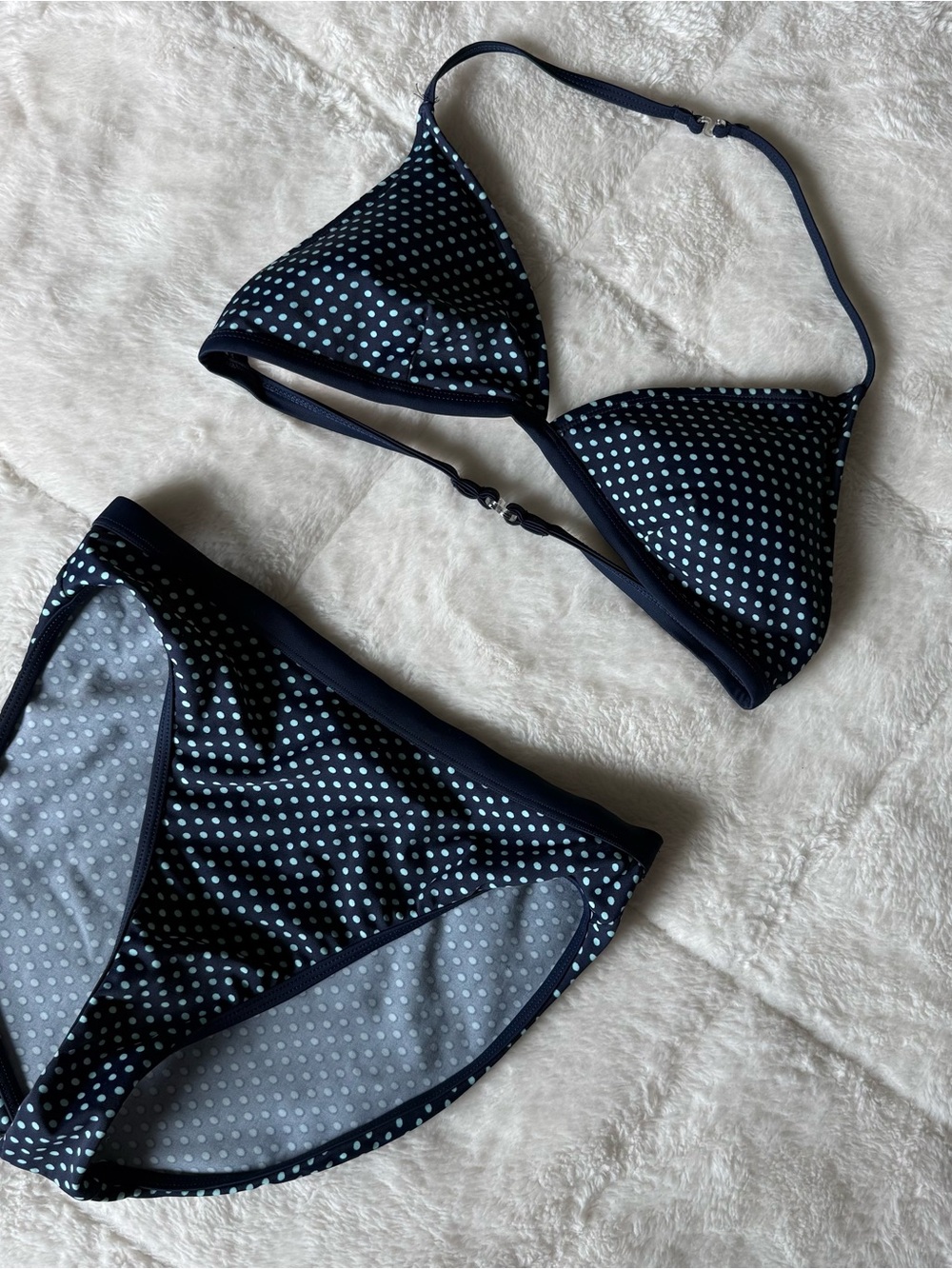 Islander Navy and Light Blue Polka Dot Bikini Bottoms